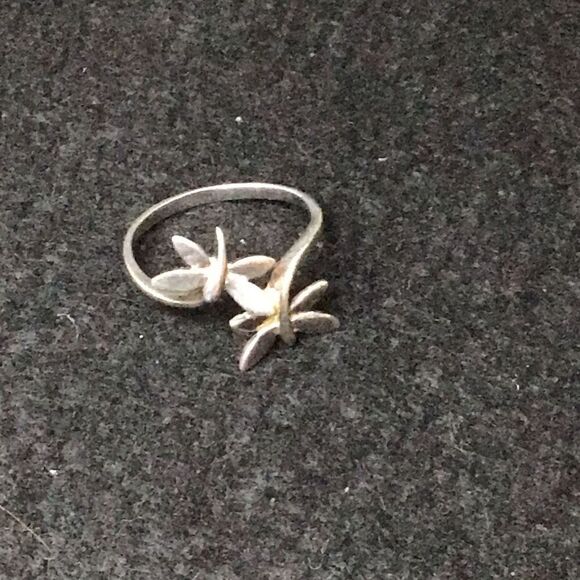 Vintage sterling silver double dragonfly, ring size 7 1/2 - Picture 1 of 5
